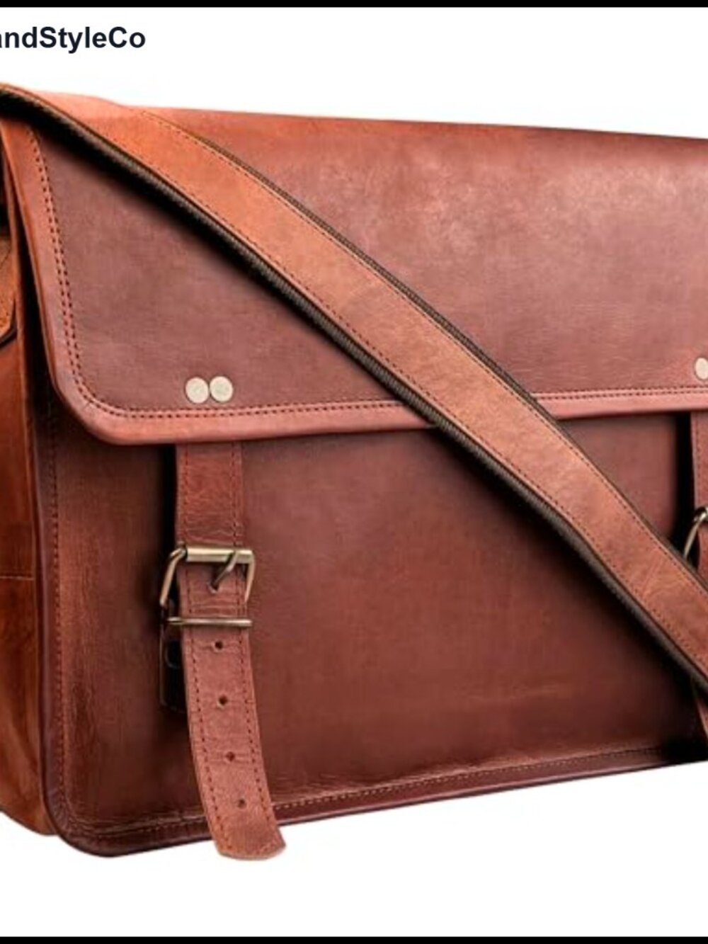 Full Grain Leather Messenger Bag Laptop Satchel Shoulder Bag